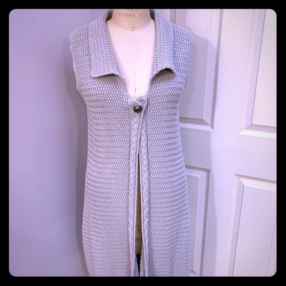 CATO Gray Knit Vest Long and Comfy XL